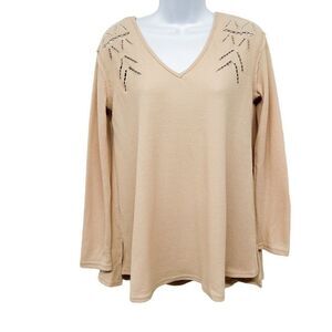 2/$30 Anna Grace Waffle Knit Long Sleeve Cut Out Shoulder V-Neck Thermal Top